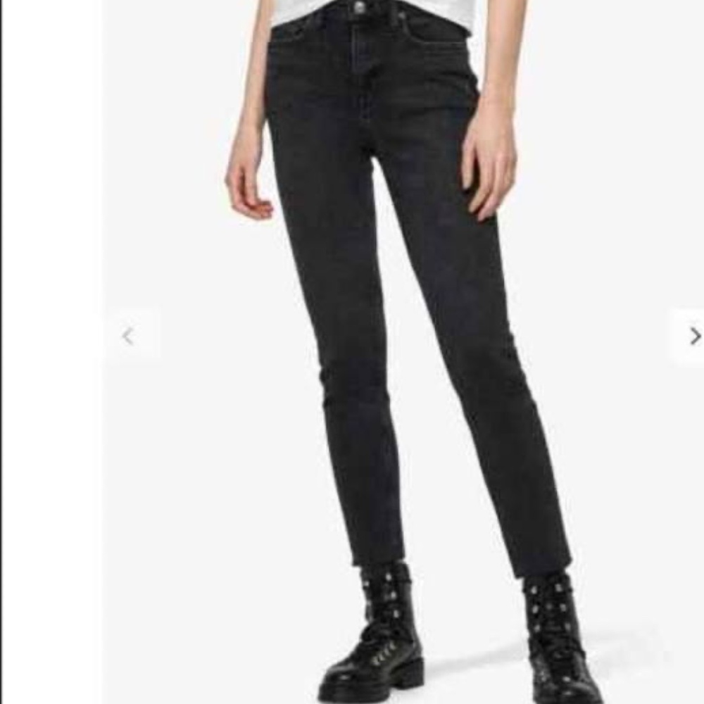 ALLSAINTS | Black Roxanne Frayed Hem Ankle Jeans